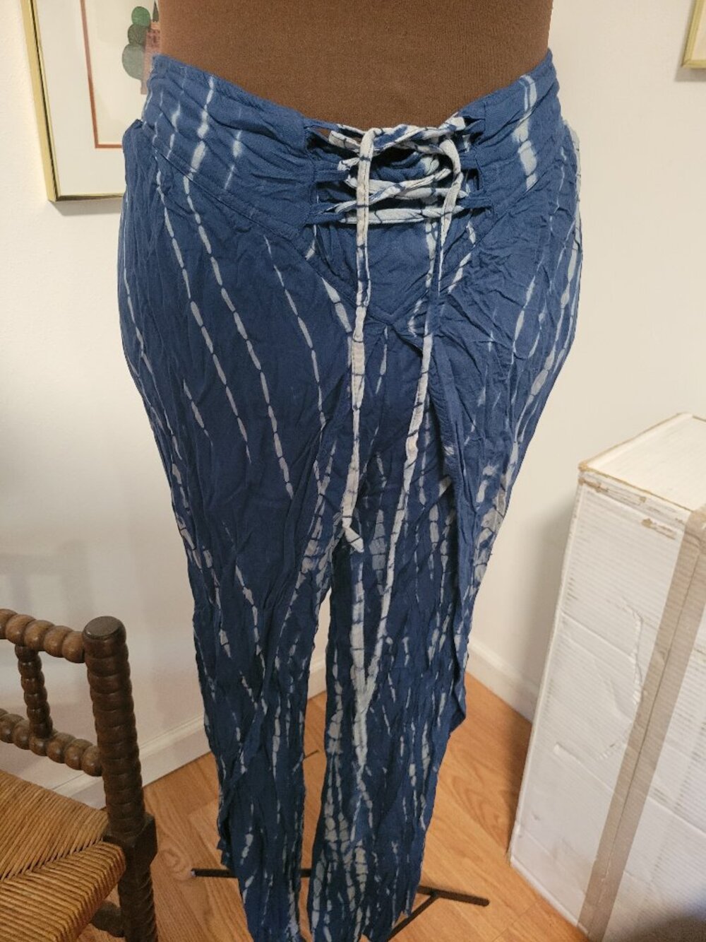 Earthbound Tie-Dye Wrap Leg Boho Chic Pants Size M